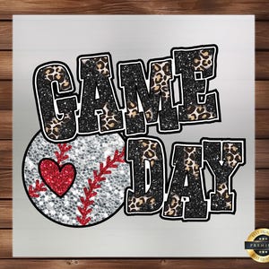 Game Day Baseball DTF Transfer, Perfect for Custom Fan Apparel, Easy to Apply, Celebrate Every Hit with Style