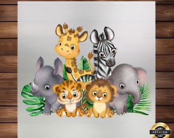 Safari Animals DTF Transfer: Wild One Iron-On Decal