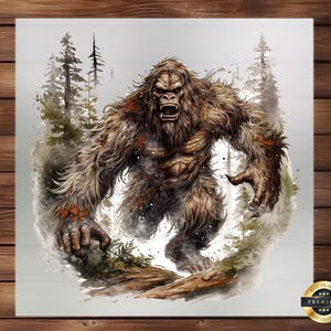 Bigfoot/Sasquatch DTF Transfer, Mysterious & Intriguing Design, High-Quality Print, Easy Application for a Legendary Cryptid Look
