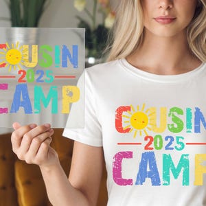 Cousin Camp Shirt DTF Transfer: 2025 Family Trip Design