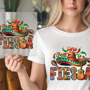 Mexican Fiesta DTF Transfer, Fun Party Print, Ready Press, Sombrero & Maracas Art, Cute Cinco de Mayo Shirt, Latin Culture Celebration Tee
