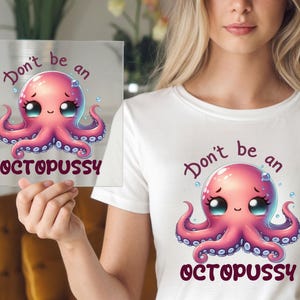 Funny Octopus DTF Transfer: Kawaii Marine Art, DIY Iron-On