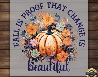 Fall Pumpkin DTF Transfer: Inspirational Autumn Design, Easy Iron-On