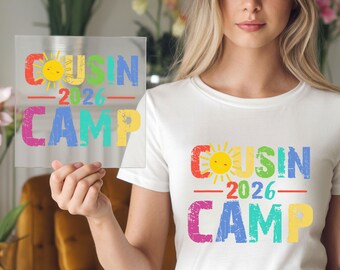 Cousin Camp Shirt DTF Transfer: 2026 Family Trip Design