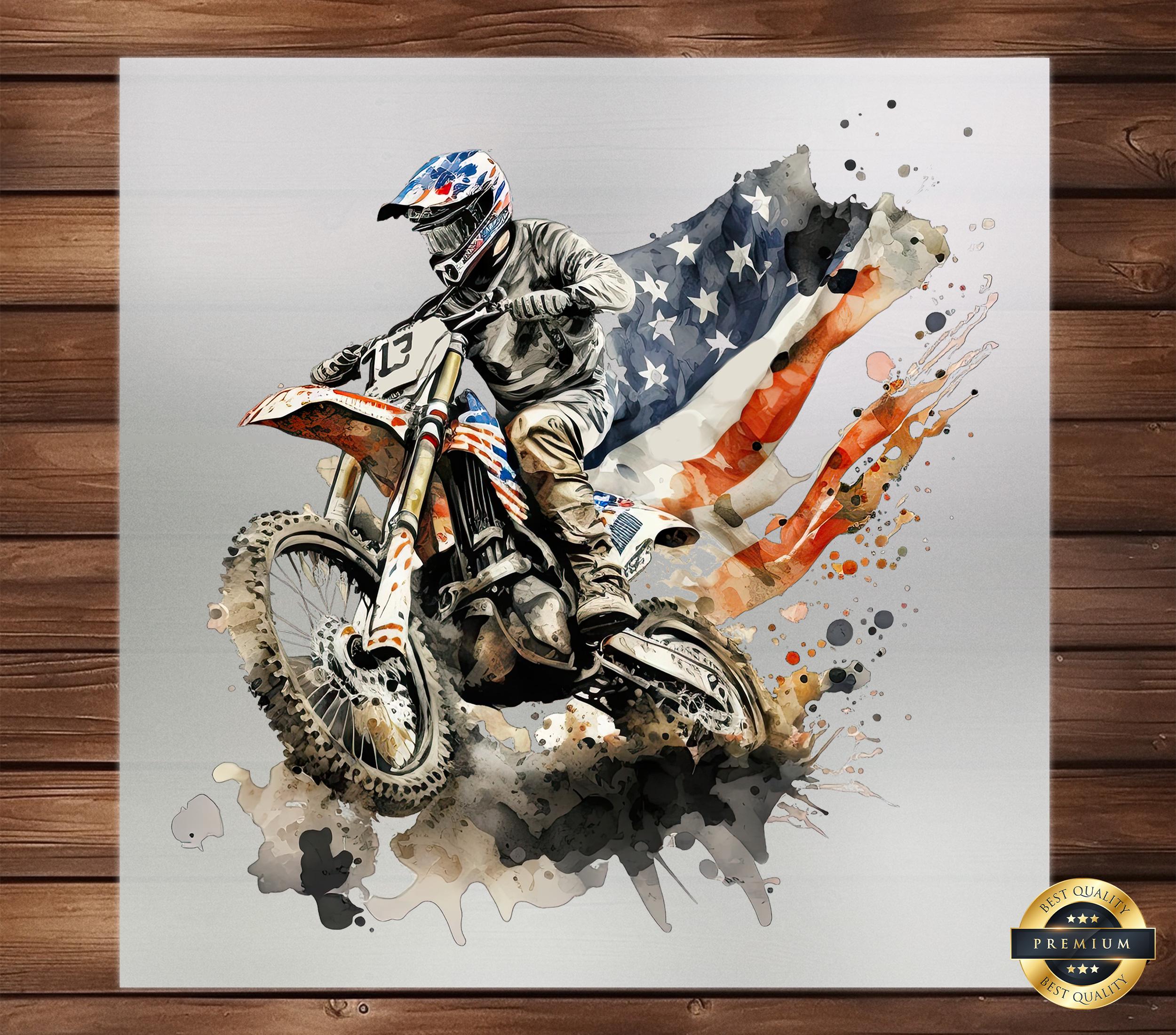 Dirt Bike Iron on Heat Transfer