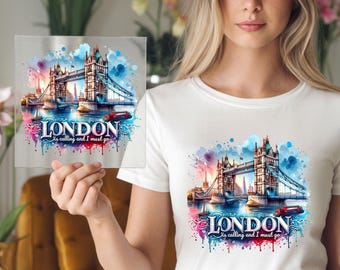 London Is Calling DTF Transfer: United Kingdom Travel City Skyline Apparel