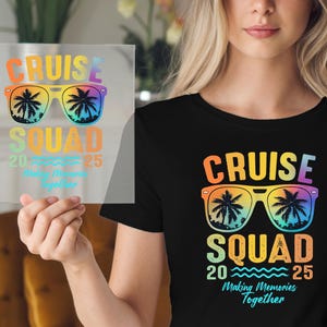 Cruise Squad 2025 DTF Transfer: Tropical Palm Sunglasses Design