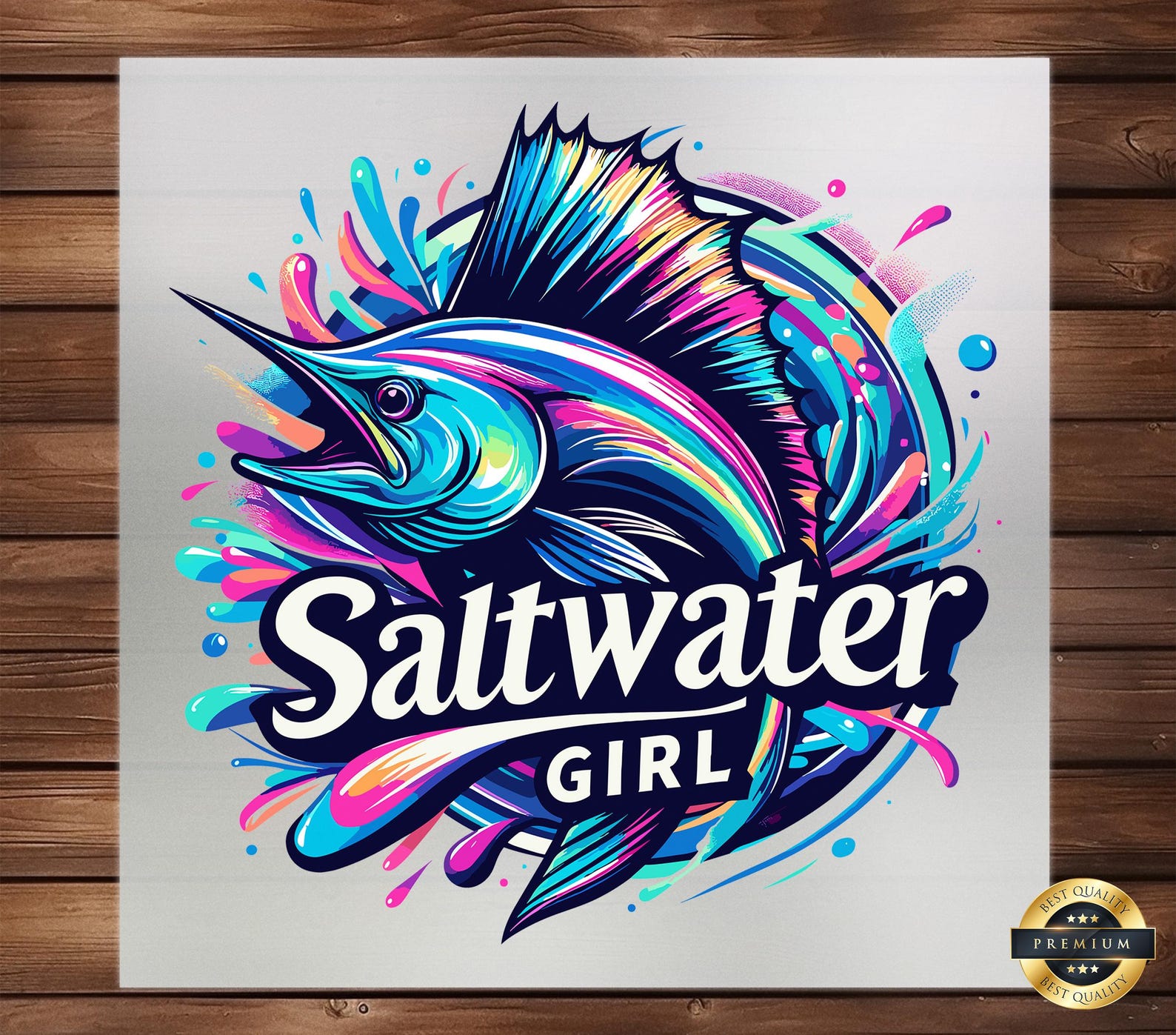 Saltwater Girl DTF Transfer: Fishing Theme, Ready to Press - Etsy