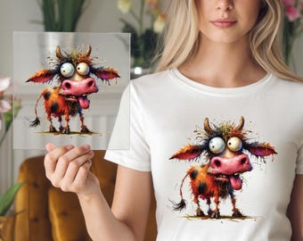 Wild Cow DTF Transfer: Funny Farm Life Shirt Print