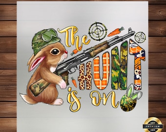 The Hunt Is On DTF Transfer: Easter Hoodie Print