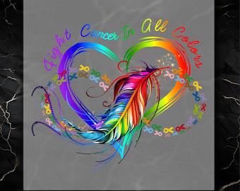 Fight Cancer Ribbon DTF Transfer: Iron-On Apparel Design