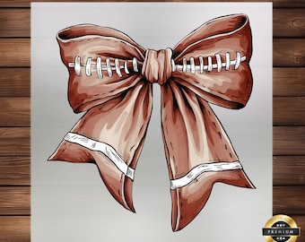 Retro Football Bow DTF Transfer: Game Day Coquette Decal