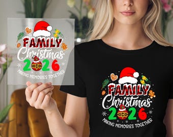 Family Christmas 2026 DTF Transfer: Holiday Iron-On Decal