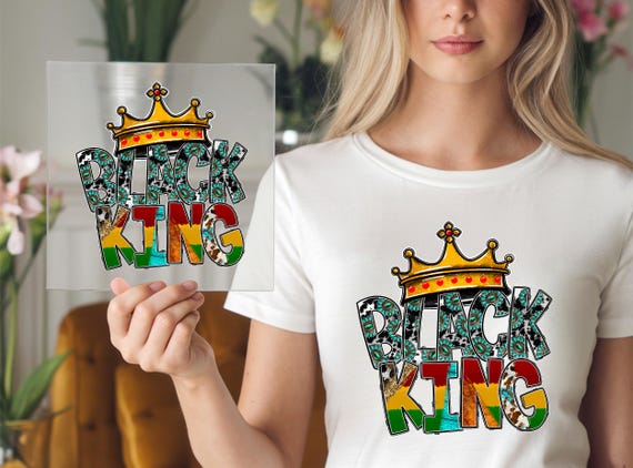 Black King Royalty DTF Transfer: African American Pride Heat Press Print