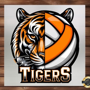 Tiger Head Volleyball DTF Transfer: Team Apparel