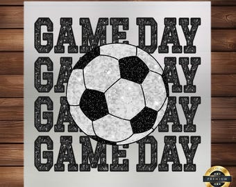 Sparkly Soccer DTF Transfer, Game Day Theme, Easy-to-Apply, Shimmering Print for Soccer Enthusiasts, Ready Press, Hoodie DTF Print