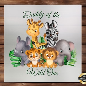 Safari Animals Wild One DTF Transfer, Baby Animals Design, Easy Iron on Decal, Ready to Press, Perfect for Custom Apparel, DIY Craft Supply