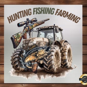 Hunting, Fishing, Farming DTF Transfer, Outdoor Enthusiast&#39;s Delight, Easy Application, Ready to Press, Iron on Decals