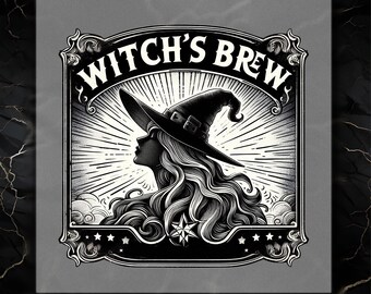 Witch's Brew DTF Transfer: Spooky Halloween Iron-On Design