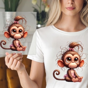 Ballet Monkey DTF Transfer: Adorable Dance Outfit, Iron-On DIY