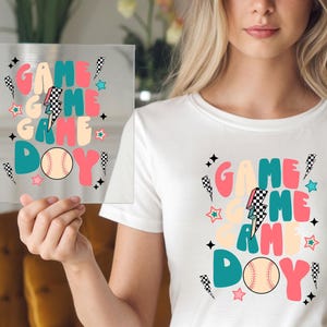 DTF Game Day Transfer Bundle, Yellow and Blue Options, Ready Press, Retro Style Baseball Art, DIY Game Day Apparel, Perfect for Sports Fans