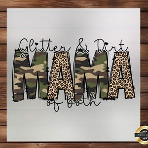 Leopard Military Style 'Dirt Mama of Both' DTF Transfer: Easy Press, Vibrant Print