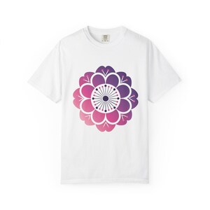 Mandala Blossom Unisex T-Shirt  Japanese Plum Crest Inspired Floral Design  Artistic Zen Tee  Unique Gift for Nature & Art Lovers