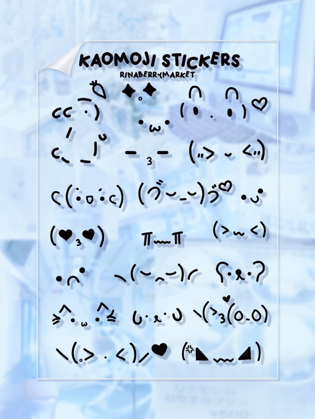 Kaomoji Transparent Stickers // ASCII - Etsy
