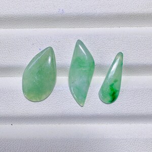 Natural Myanmar Jade Loose Gem Good quality , color, 10.50 Carats 3 piece for gift, ring, Green color Fancy shape Burma Jade