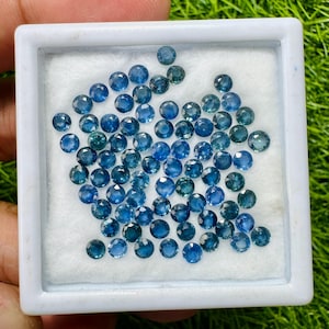 3.5 mm Natural Blue Sapphire Round Cut Lot 77 Pcs 17.65 Cts Africa Calibrated Loose Gemstones for jewerly good gems stone , colour Blue