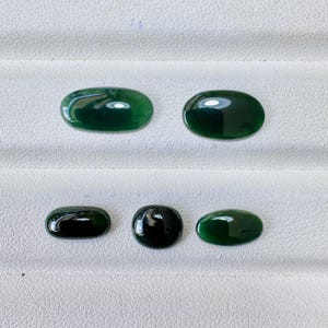 Natural Myanmar Jade Loose Gem Good quality , color, 6.25 Carats lot 5 piece for gift, ring, Green color MIX Lot Oval shape  Burma Jade