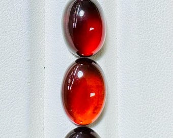 NATURLIG HESSONIT GRANAT_30.45ct 14x10x5.30 MM Orange Röd Naturlig Hessonit Granat Oval 4 stycken Parti Ädelstensringar Smycken i bra färg