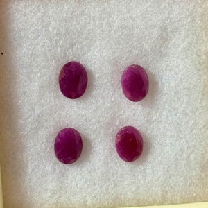 NO heated 100% Natural Ruby , natural Ruby Oval 4 piece Loose stone 8x6x3.5 MM size 6.45 Carats Ruby Certified gem stone for jewelry