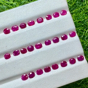 Natural Ruby Oval shape lot for jewelry making stone 20 pieces 7.85 carats red color natural gem stone 4.5x3.5MM