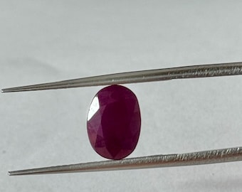 NO heated 100% Natural Ruby , natural Ruby Oval 1 piece Loose stone 9x6.5x3 MM size 1.60 Carats Ruby Certified gem stone for jewelry