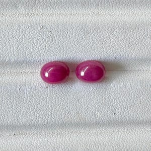 Natural Ruby Oval Cub 2 piece Loose stone 6x7.8x4.6MM size good colour from Chanthaburi Thailand Ruby 4.75 Carats Ruby Certified gem stone