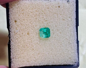 Natural Certified Zambian Emerald Loose Gemstone 0.85Cts Square shape Cut Faceted EmeraldRing Size Emerald Gems good Color 1pieces 5.5x5.5MM