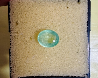 Natural Certified Emerald Loose Gemstone Green Emerald Oval shape Faceted Emerald,Ring Size Emerald Gems good Color 1pieces 7.7x9.5MM 2.60CT