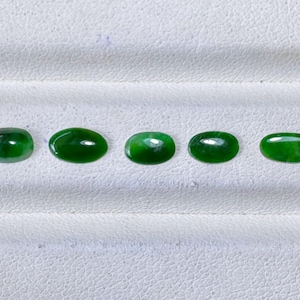 Natural Myanmar Jade Loose Gem Good quality , color, 1.40 Carats 5 piece for gift, ring, Green color MIX Lot Oval shape Burma Jade