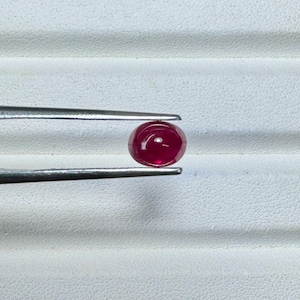 Natural Ruby Oval Cub 1 piece Loose stone 6.7x5.5x4.3 MM size  heated Burma Ruby 1.50 Carats Ruby Certified gem stone pigeon Blood Color