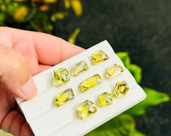 Lemon Quartz Cut Stone lot, Natural Lemon Quartz Gemstones, For Jewelry Making. 10 pieces 75.15carats fancy shape