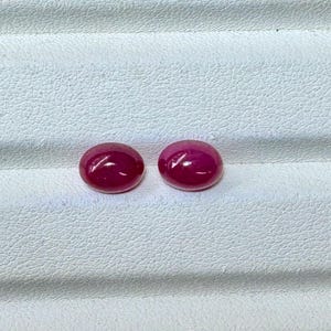 Natural Ruby Oval Cub 2 piece Loose stone 6.2x8.1x4.5MM size good colour from Chanthaburi Thailand Ruby 4.49 Carats Ruby Certified gem stone