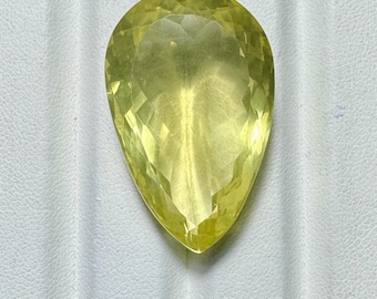 Lemon Quartz Pear shape Stone  Natural Lemon Quartz Gemstones, For Jewelry Making. 1 piece 54carats certify Natural gemstone 34x22x12.5MM