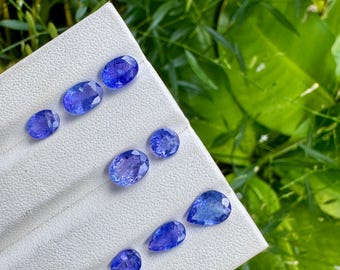 Natürliche Tansanit Oval, Rond, Birnenform Blau Farbe 10,10 Karat Gewicht Mix Lot für Großhandels-Naturstein aus Tansania Afrika 8 Stück