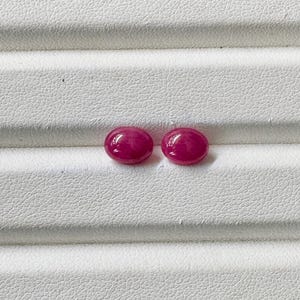 Natural Ruby Oval Cub 2 piece Loose stone 6.1x8MM size good colour from Chanthaburi Thailand Ruby 4.15 Carats Ruby Certified gem stone