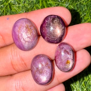 Natural Ruby Star Oval Cub 4 piece Loose lot stone good color africa Ruby 104.60 Carats Ruby Certified  stone Big size 17x15x10to19x15x8.9MM