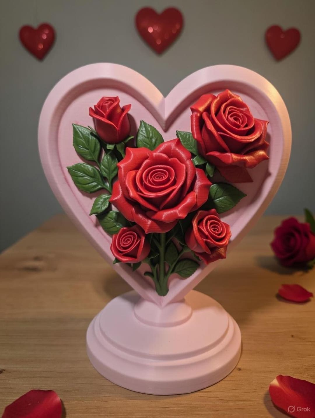 3D Model Heart of Roses – STL for 3D Printing, Romantic Decoration ...