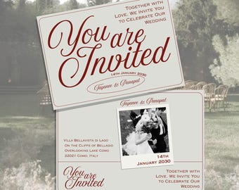 Red Romance: Elegant Wedding Invite (Digital Instant Download)
