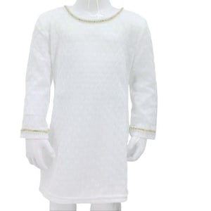 Elegant white dress for girls with gold details 2 – 12 years