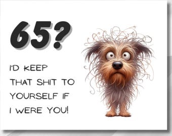 Funny 65th Birthday Card Funny 65th Birthday Happy 65th Linen Textured Cardstock "Timeless Milestone"   (183)